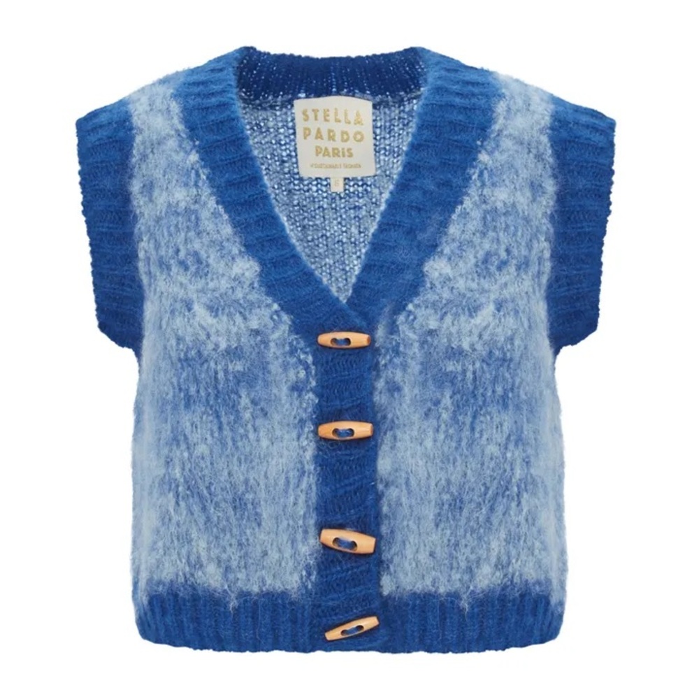 STELLA PARDO Nelly Superfine Alpaca Vest | Blue - Small
